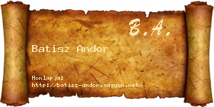 Batisz Andor névjegykártya