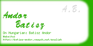 andor batisz business card